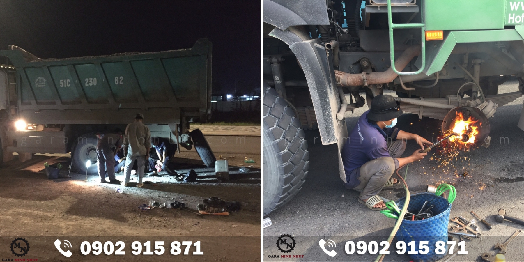 dịch vụ sửa chữa xe tải lưu động tại Gara Minh Nhựt