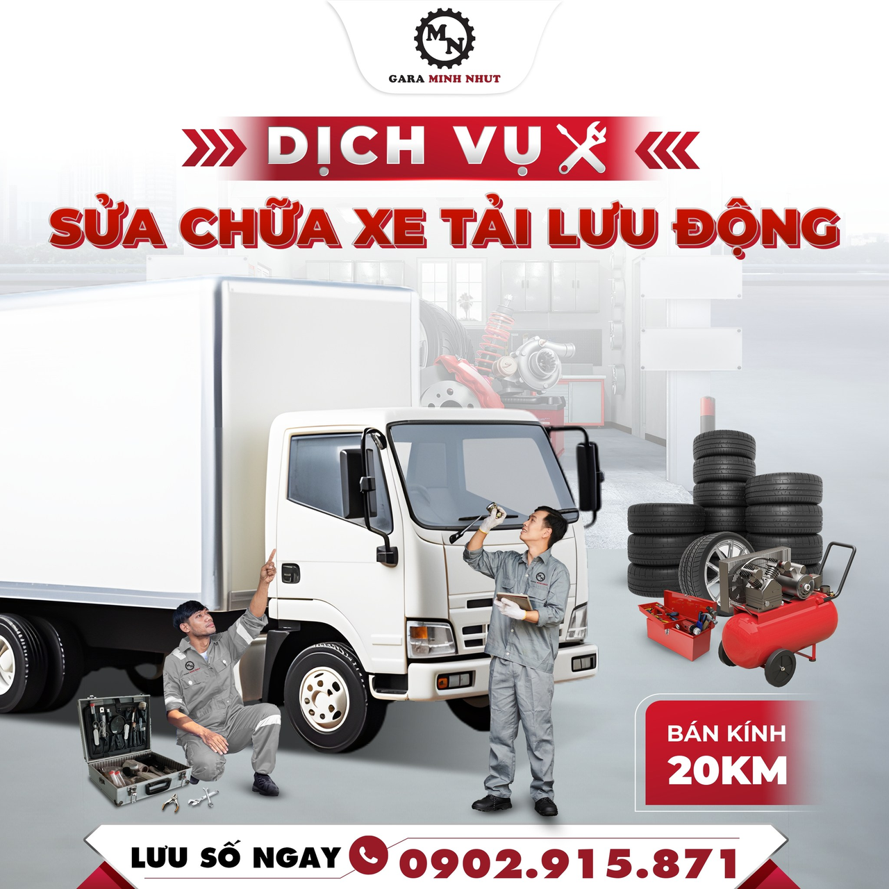 dịch vụ sửa chữa xe tải lưu động nhanh chóng